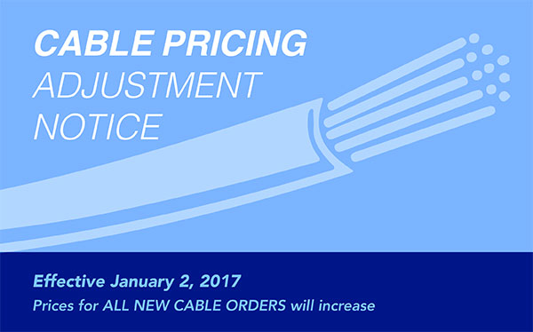 Cable Pricing Adjustment Notice Jan 2017